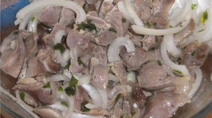 Маринуем куриные желудочки