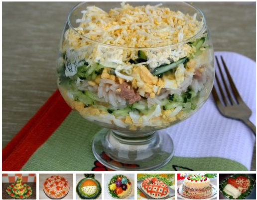 Топ-8 рецептов вкусных и красивых салатов к Новому 2018 году!