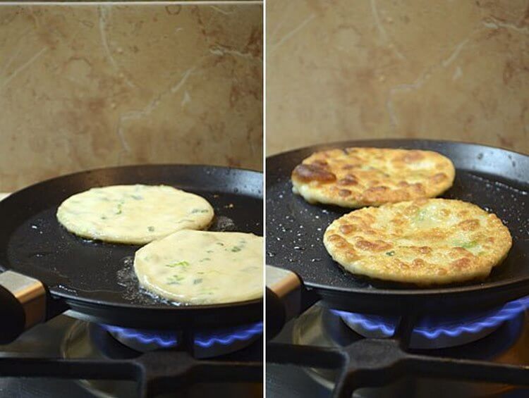 Китайские лепешки с зеленым луком
