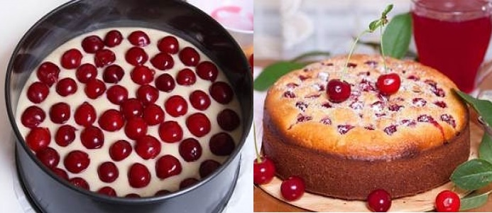 Остался стакан кефира? Не выливайте, а сделайте вкуснейший пирог с вишней!