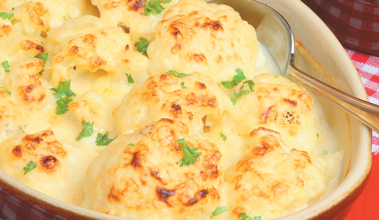 Запеканка из цветной капусты с курицей