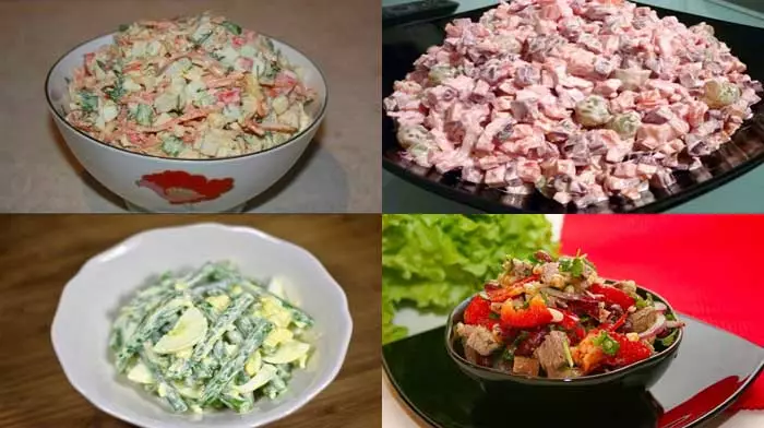 Вкусные салатики — 4 простых рецепта
