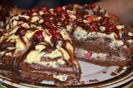 Торт «Вишневый поцелуй» Вкусный, нежный, восхитительный!