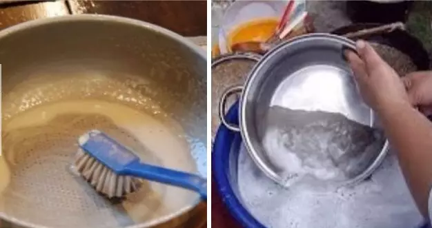Чистка сковороды и кастрюль до блеска
